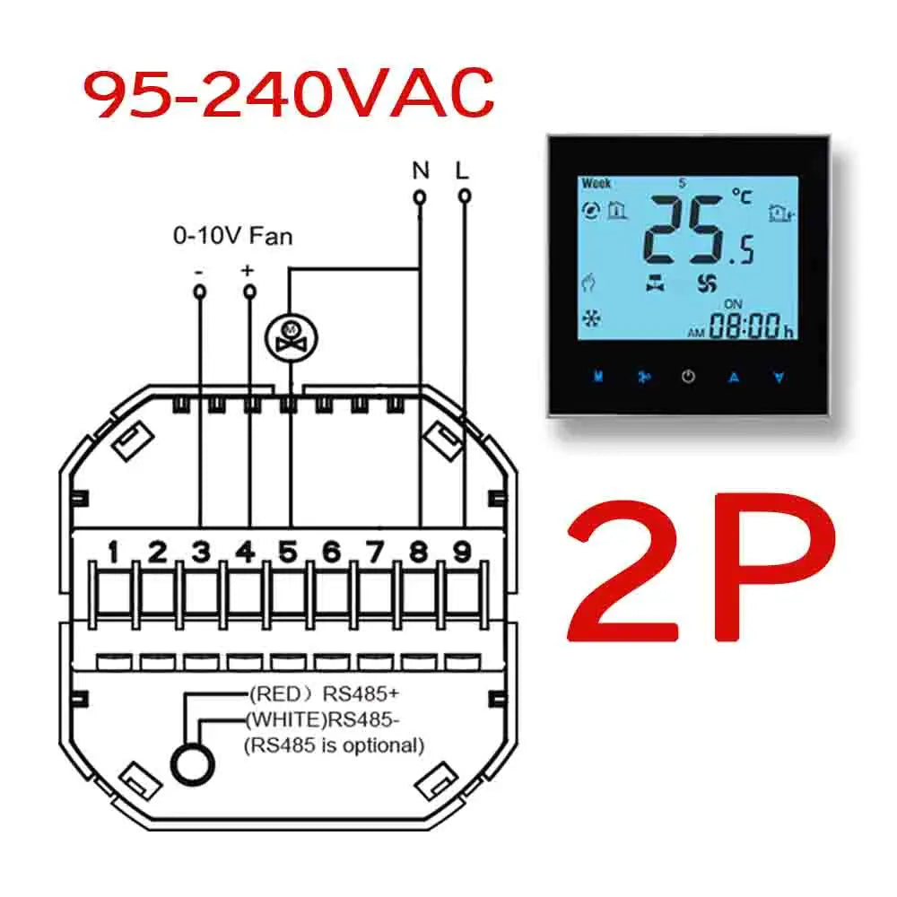 0-10V fan temperature regulator 2P air conditioning temperature controller with TUYA WiFi