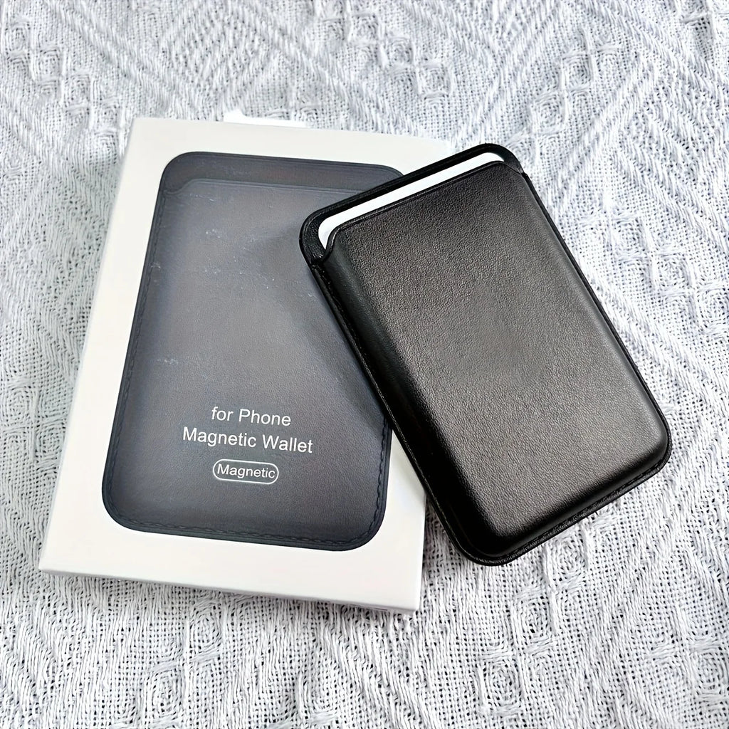 Women Man Leather Soft Card Wallet Phone Card Holder for MagSafe Magnetic Case Suitable for All iPhone Cases Card Phone Back Bag