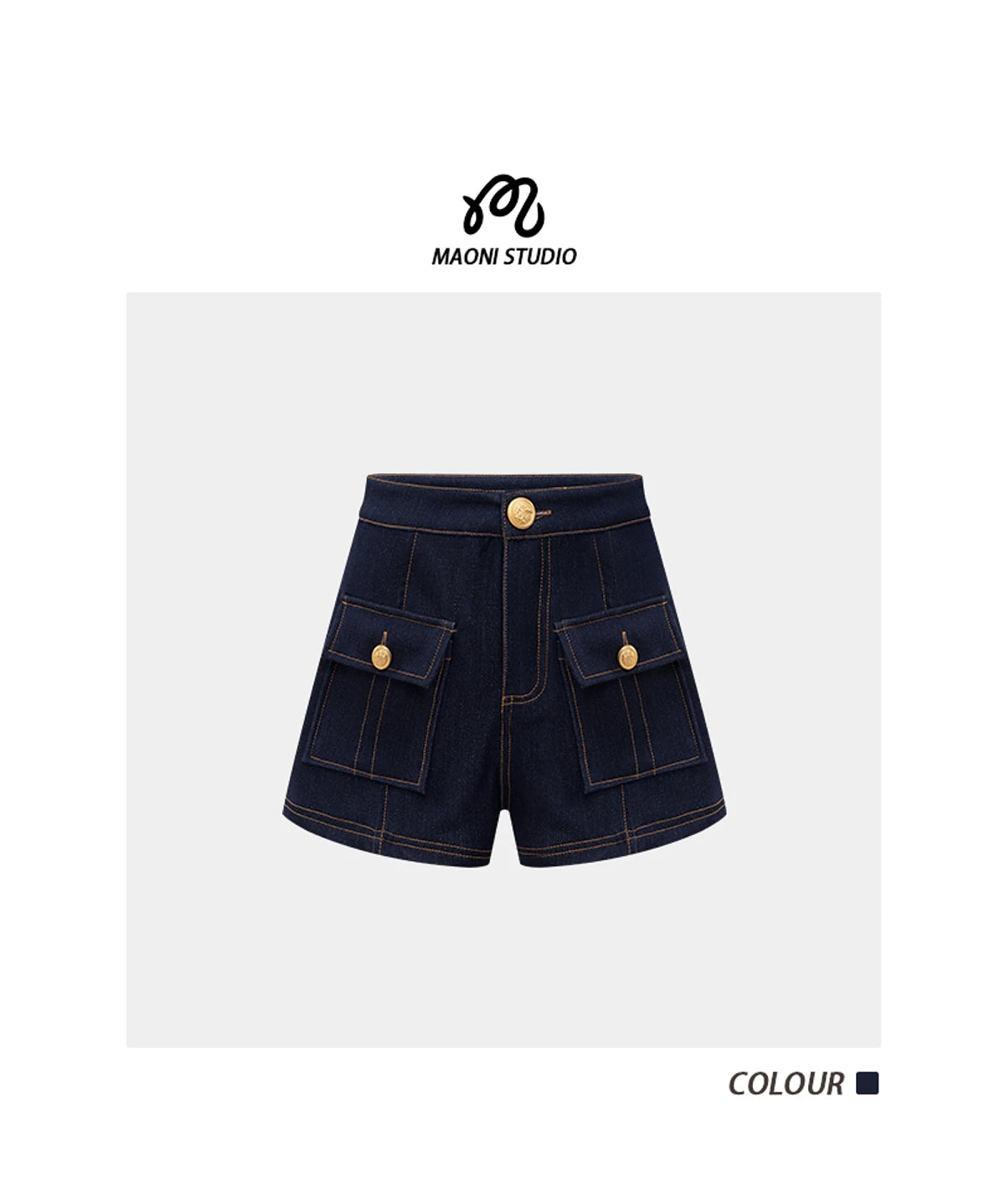 High-waisted denim shorts Y2k American dark blue women's 2026 spring and summer fashion hip-hop goth casual slim shorts