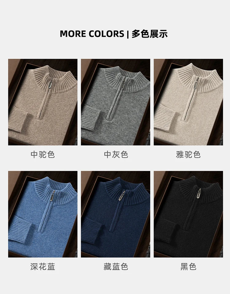 Autumn and Winter 100% Cashmere Men's Clothes Classic England Wind Solid Color Man Thicken Sweater Fashion Men Knitted Pullover