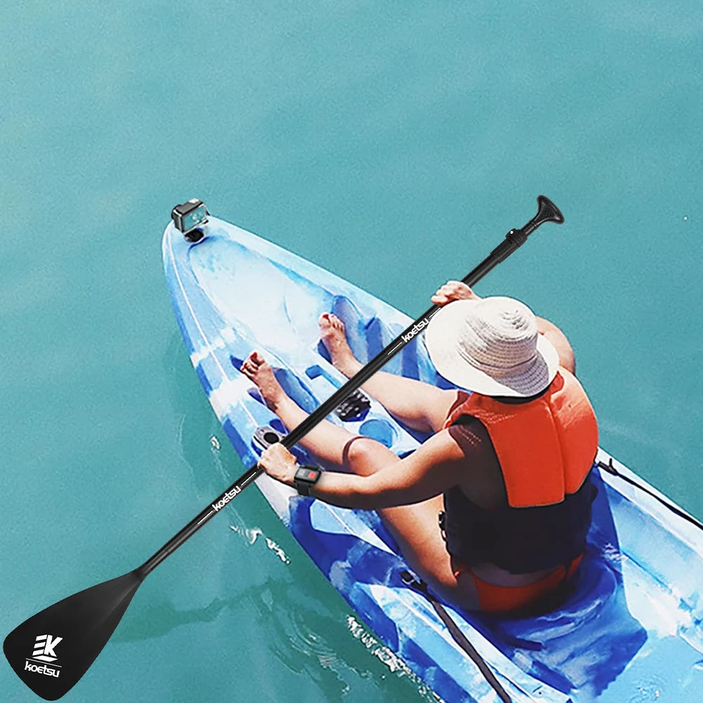 3-Piece Detachable SUP Paddle Adjustable Length Stand Up Paddleboard Paddles Aluminum Alloy SUP Surfpaddle for Canoe Kayaking