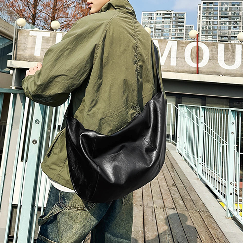 Men's Crossbody Bag Casual Versatile Fashionable Large Capacity Waist Bag Simple Lightweight Outdoor Sports Backpack