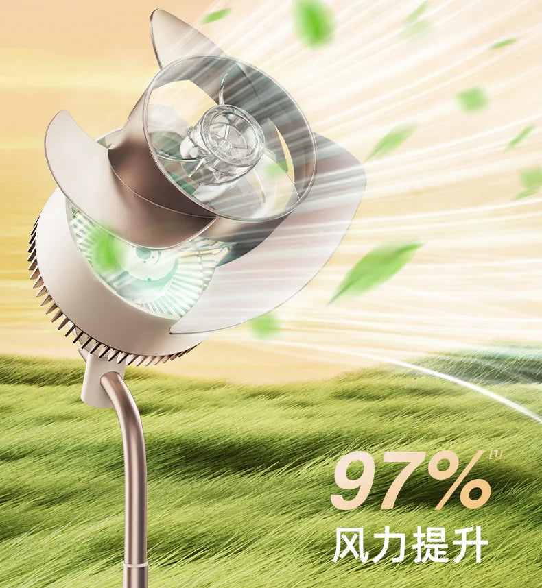 Air Circulation Fan Silent Electric Fans High Wind Floor Portable Fan Powerful Energy-saving Fan Cooling with Atmosphere Light