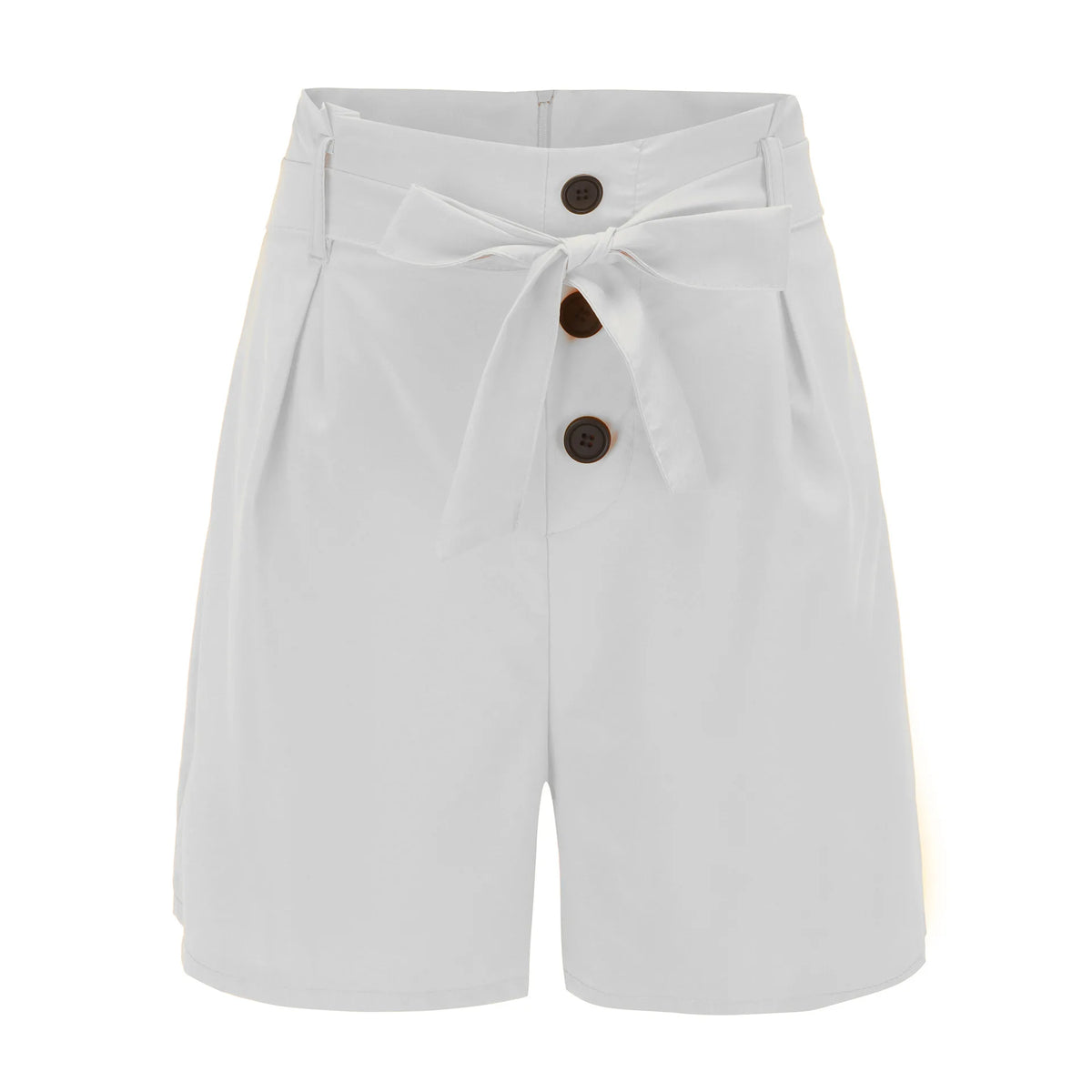 Women's Y2K High Waist Front Button Bow Tie Pleated Bermuda Shorts Solid Loose Straight Leg Suit Shorts Casual Office Bottoms