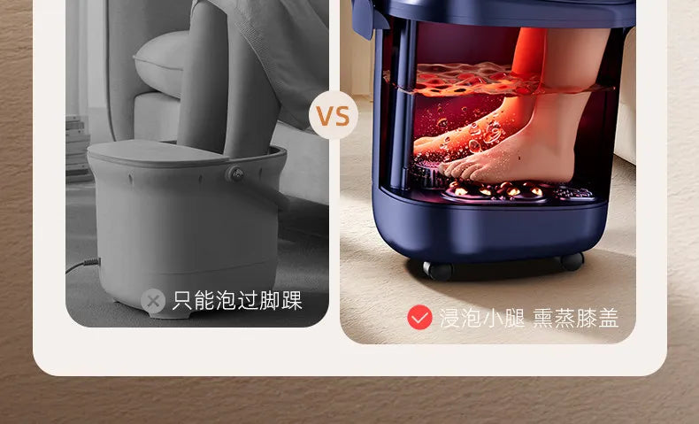 Heated foot bath tub with constant temperature, household electric massage foot bath basin, tall and deep.