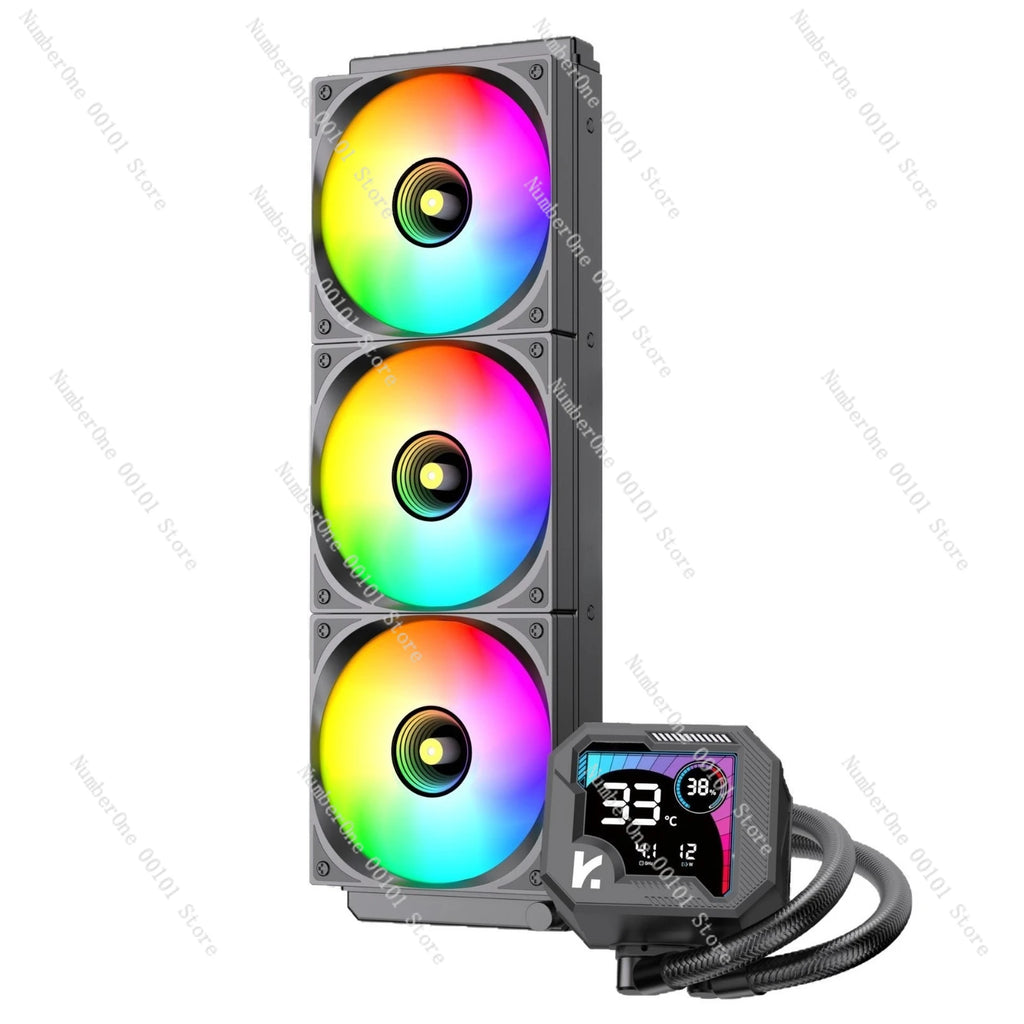 360 integrated 240 water-cooled broken code screen computer CPU radiator argb temperature display cold exhaust cooling fan