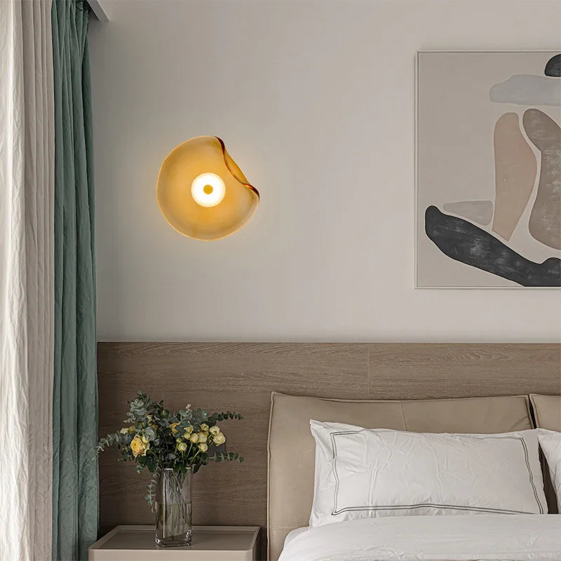 Light Luxury Postmodern Glass Wall Lamps Irregular Round Glass Minimalist Nordic Living Room Corridor Bedroom Bedside Wall Light