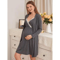 2-piece set, pregnant women, nursing long-sleeved pajamas set, autumn and winter casual loungewear, nursing nightgown, maternity clothes.