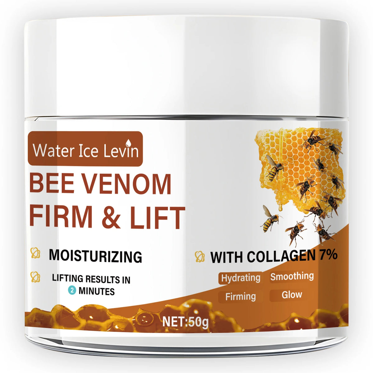 Bee Vemon Instant Facial Lifting Cream 50g |   Smooth |   Types of Face and Neck Creams, Containing Retinol and Collagen, Alcohol-Free.