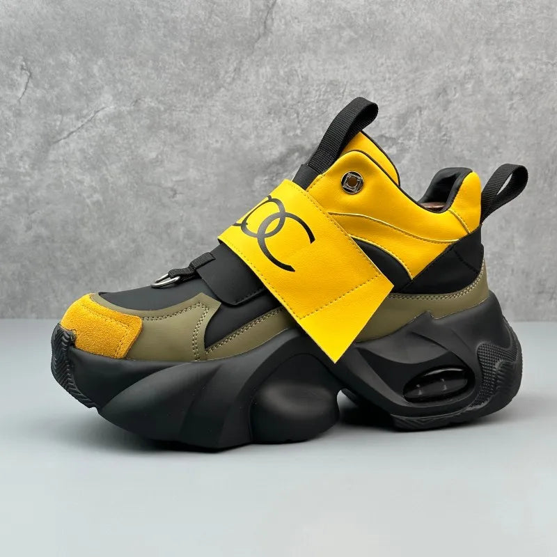 Men's Sport Shoes Comfortable Casual Running Shoes 2025 Spring Autumn Thick Bottom Heightening Korean Style Versatile Dad Shoes