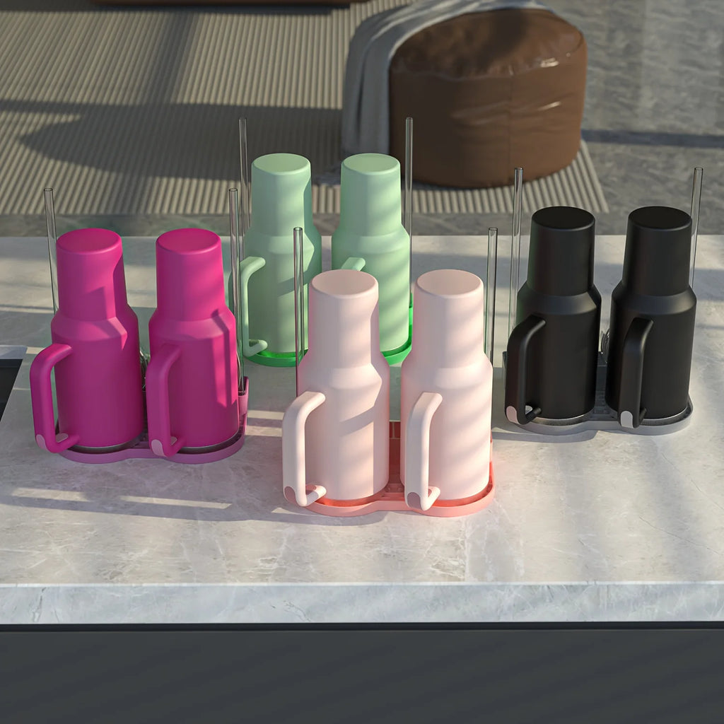 Silicone Tumbler Dry Rack Non-Slip Tumbler Drying Station Sports Bottle Drainer Stand for Stanley Cup Lid Straw