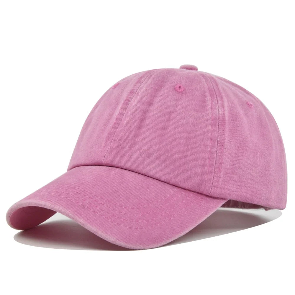 Unisex Baseball Cap Washed Adjustable Sun Hat Soft Top Peaked Hat Men Women Trucker Hat Vintage Outdoor Running Hat Adjustable