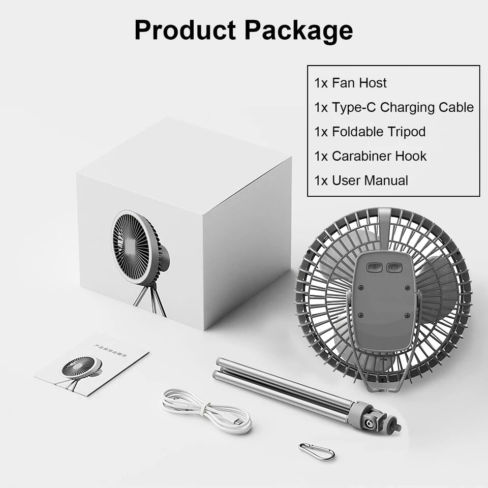 IRALAN Modern Fan light Portable And Adjustable Wireless USB Electric Fan Dual Mode Use For Home Office Travel Outdoor Camping