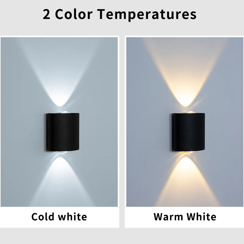LED Wall Light Waterproof Outdoor Indoor Lighting IP65 AC100-240V Up and Down LED Wall Lamp 2w 4w for Garden Stair Night Light