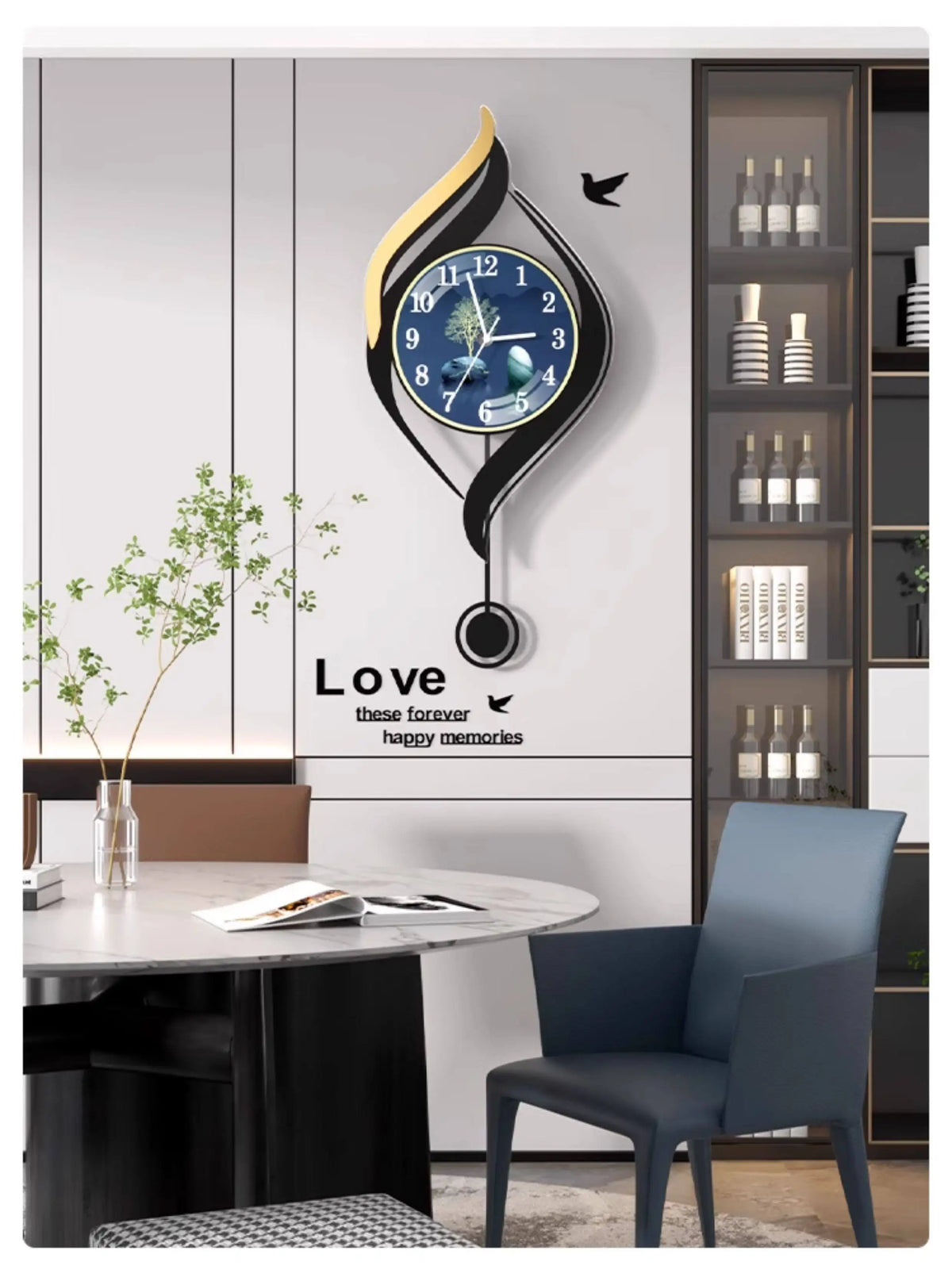Modern Creative Wall Watch Xenomorph Chinese Style Interior Wall Clocks Luxury Metal Wall Art Reloj Pared Living Room Decoration