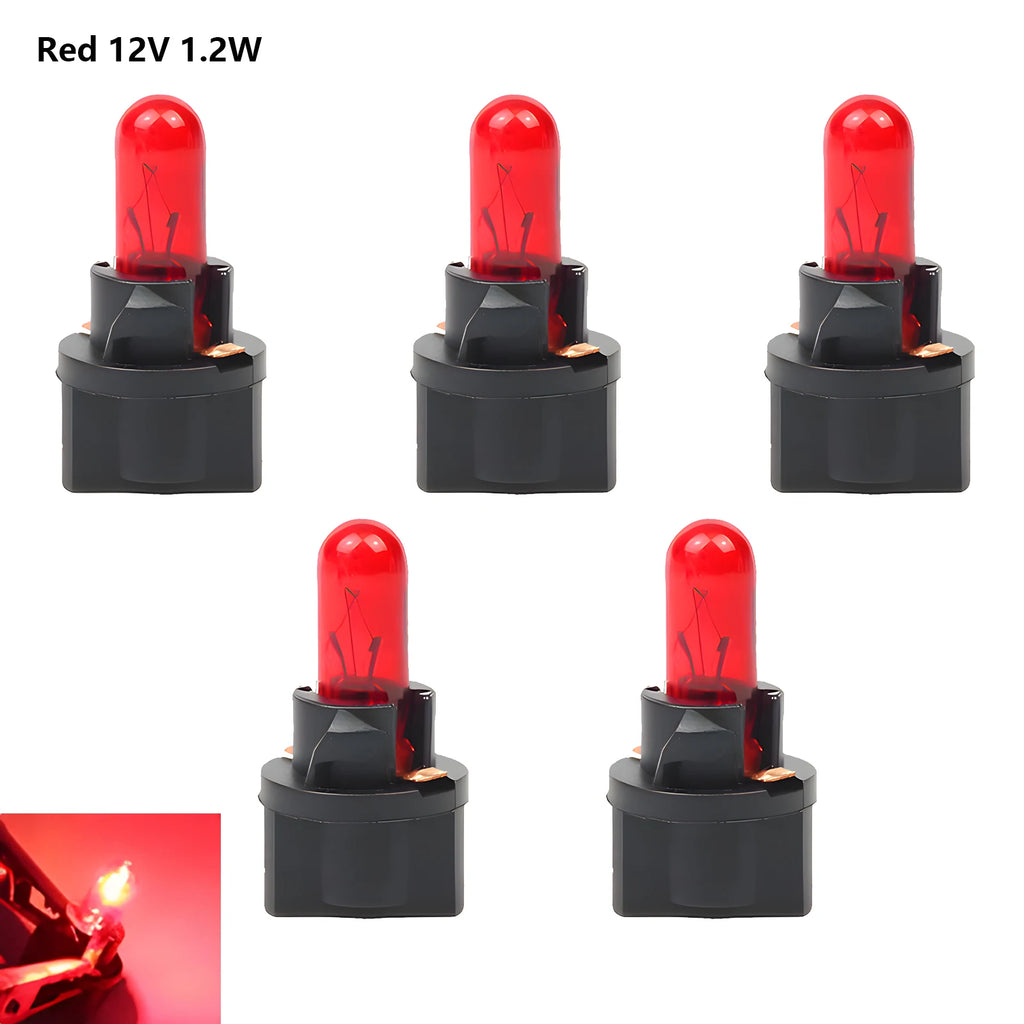 5Pcs T5 SMD LED Car Light Automobiles Light-Emitting Diode Instrument Gauge Dashboard Bulbs Auto Interior Indicator Lamp
