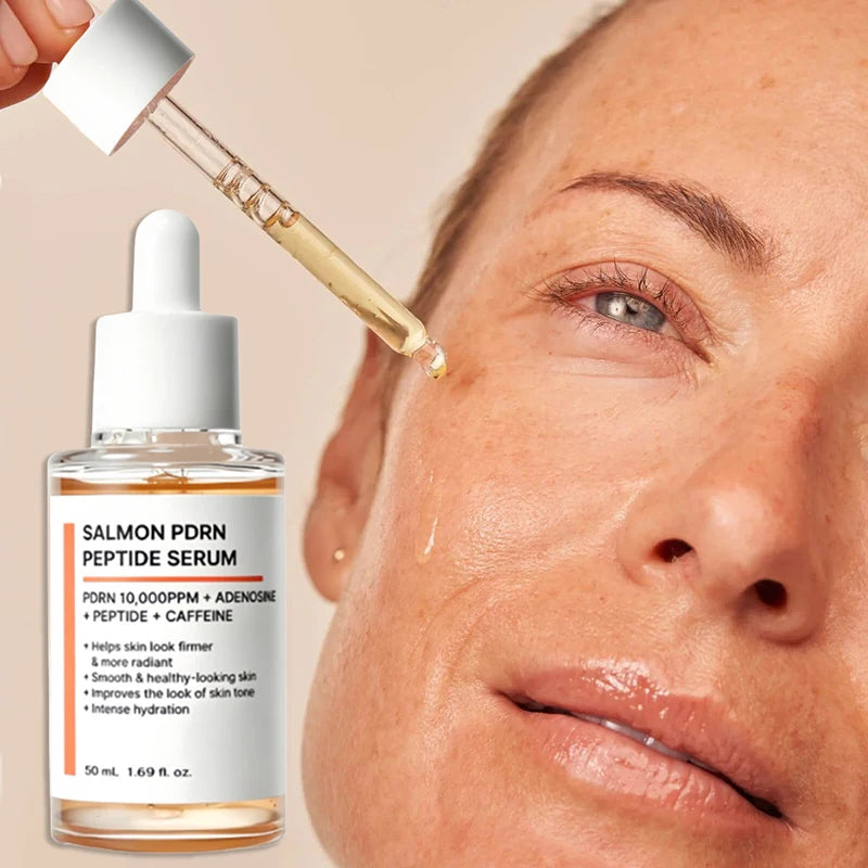 Korean Salmon PDRN & Copper Peptide Face Serum,Centella Asiatica Hydrating Repair Essence, Lightweight Glow Moisturizer All Skin