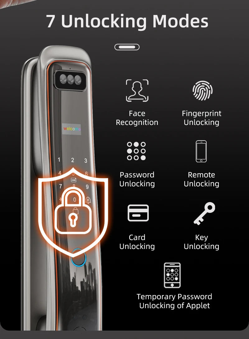 Wifi Tuya APP Password Door Lock Face Recognition Smart Lock With Camera  Digital Electronic Lock Automatic