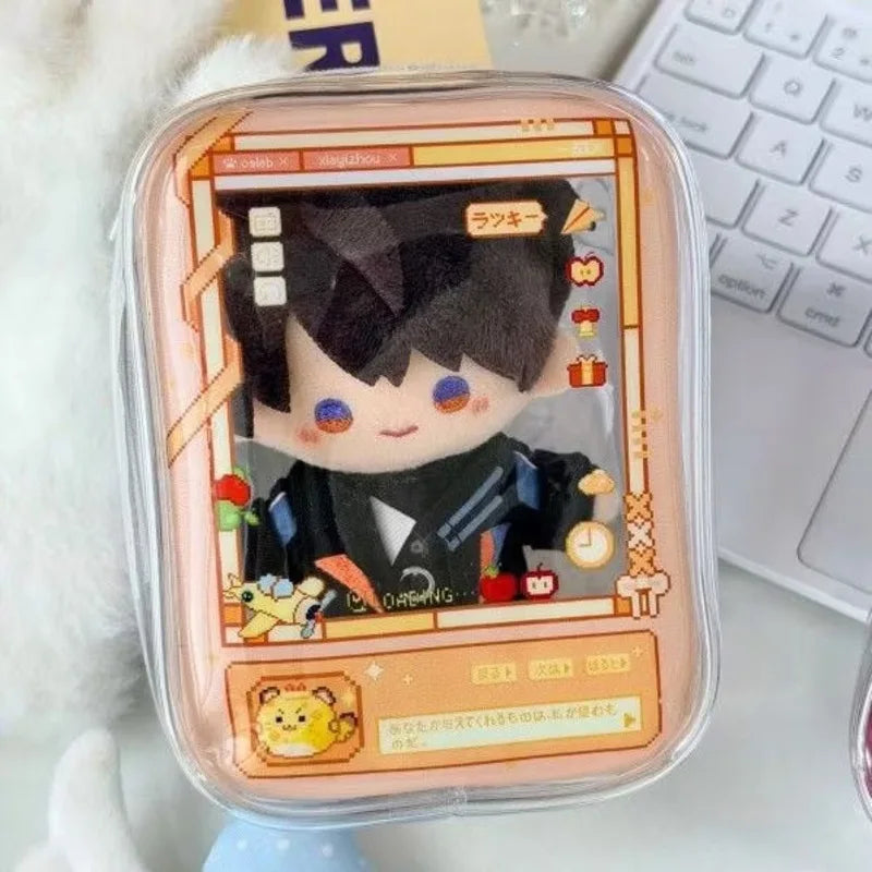 New Fun Creative Prison-themed Itabag Transparent Case For 13cm Doll Portable Clear Keychain Gift Box Collectibles Storage Pouch