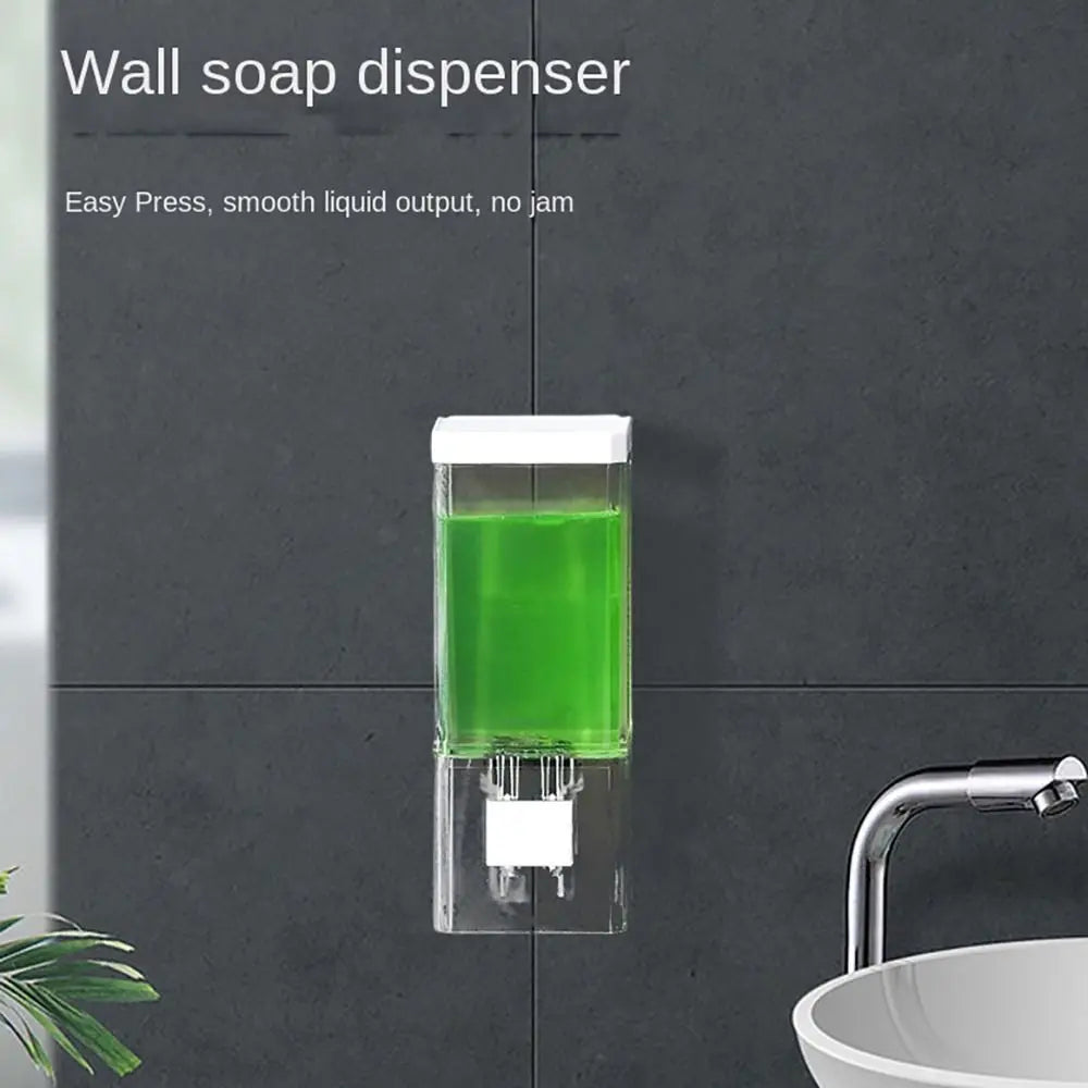 Bathroom Non-punching Manual Press Soap Dispenser Wall Hanging Traceless Paste Disinfectant Bottle Transparent Soap Dispenser
