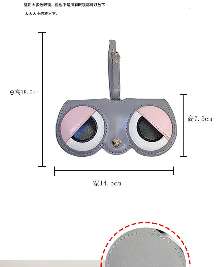 ins cartoon cute glasses case portable men and women sunglasses myopia glasses organizer bag protective sleeve glasses bag charm