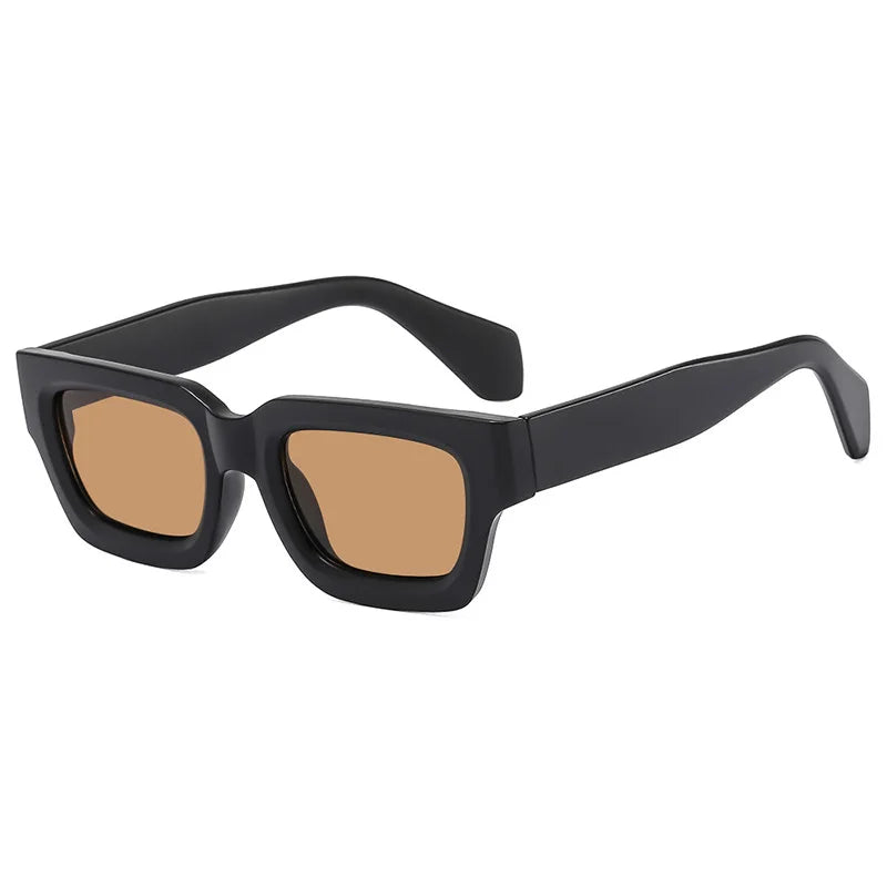SHONEMES Square Sunglasses Stylish Men Women Thick Frame Shades Outdoor UV400 Sun Glasses Brown Black Orange for Unisex