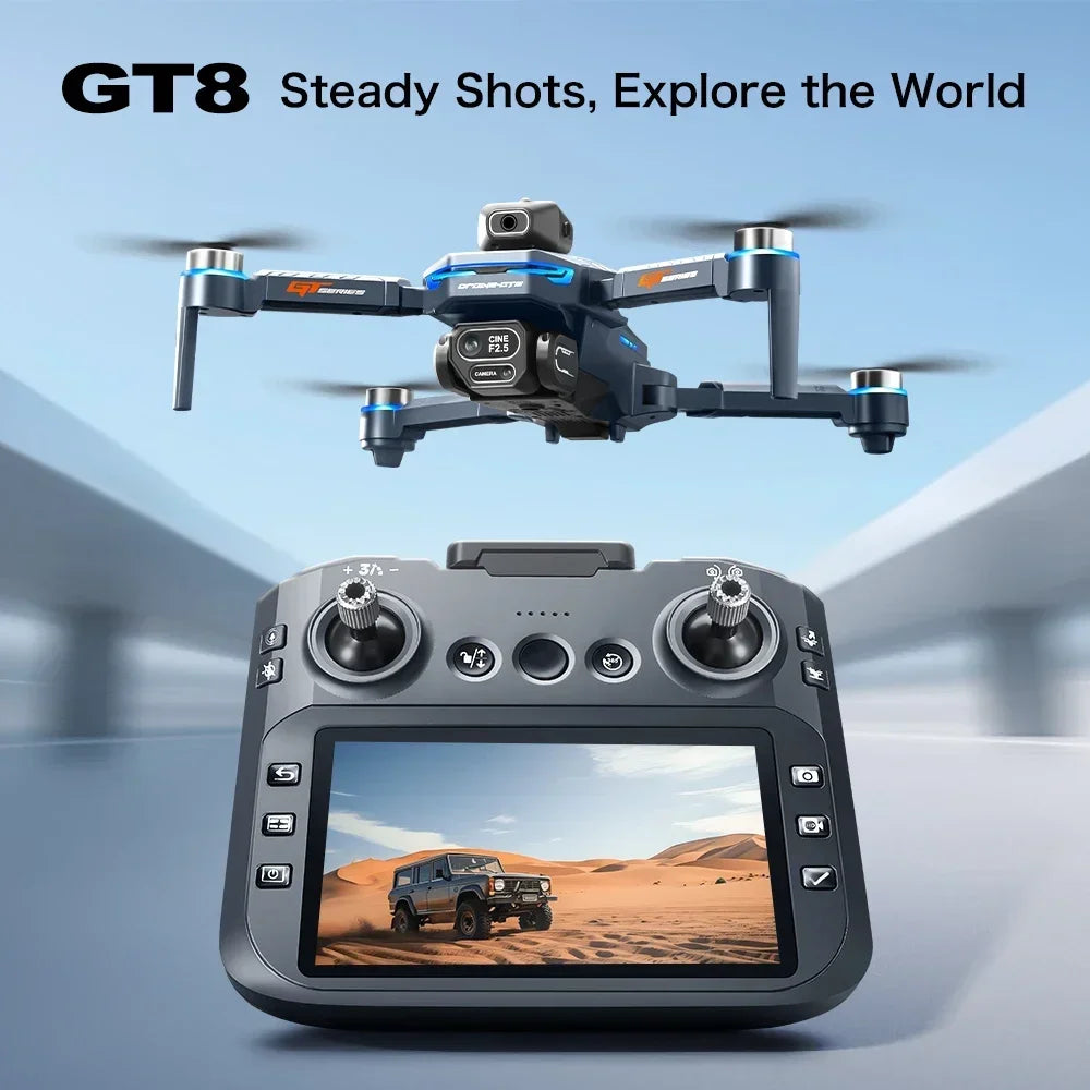Original GT8 Drone GPS 8K Professional 4K HD Camera 5G Brushless Motor Aerial Photography Optical Flow with screen RC Quadcopter