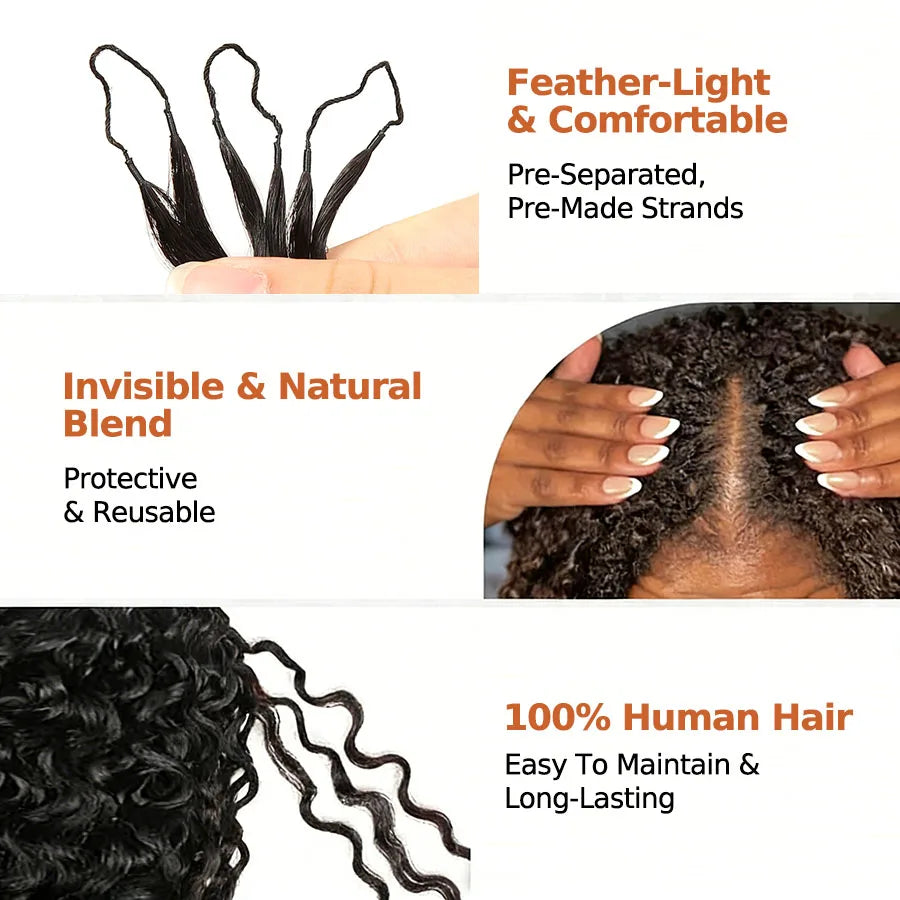 Ombre Brown #1B/30 Deep Wave Crochet Human Hair Extensions Crochet Hair Extensions Pre-Separated Full Ends Hair Extensions