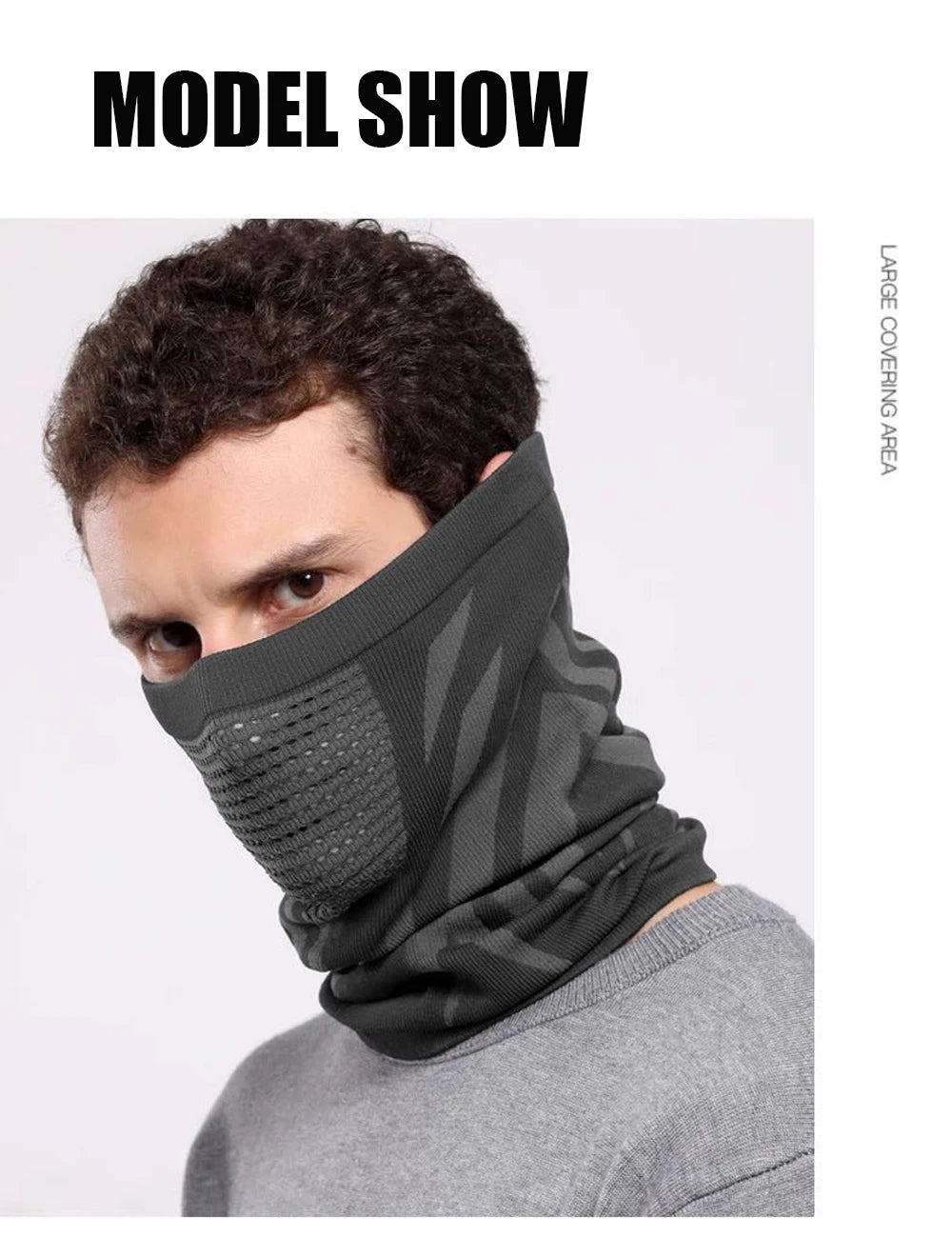 2Pcs/Set Unisex Winter Warm Skiing Mask Elastic Breathable Outdoor Sports Running Fishing Multi-Functional Neck Warmer Headscarf
