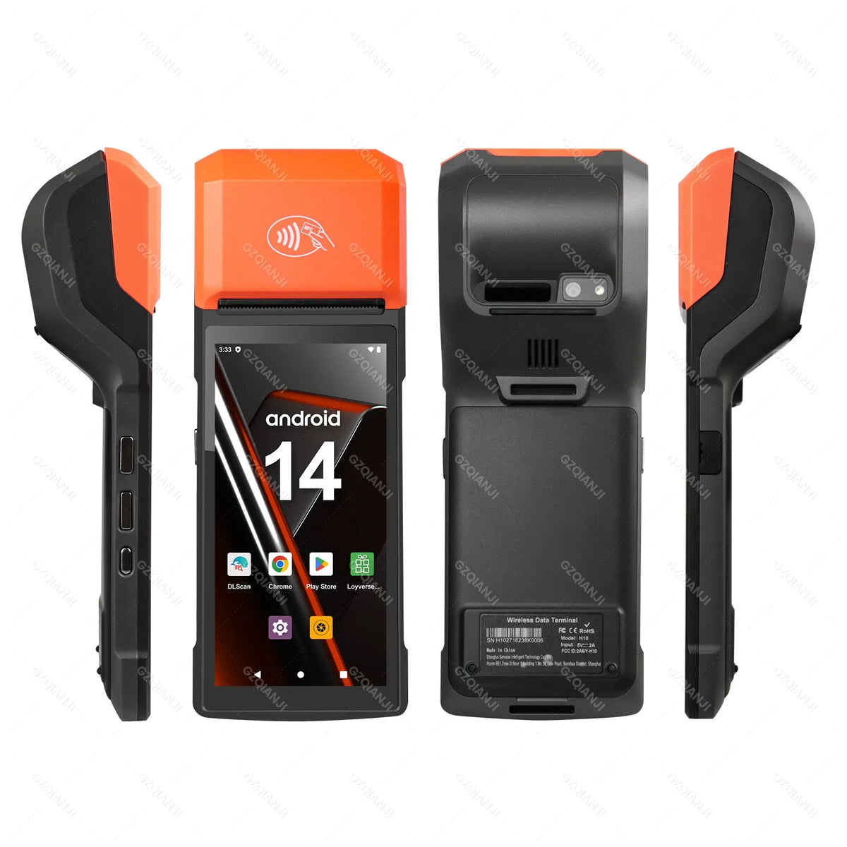Handheld Android POS PDA Terminal 58mm Receipt Bill Thermal Printer All In One with NFC Camera 1D 2D Barcode Reader Optional