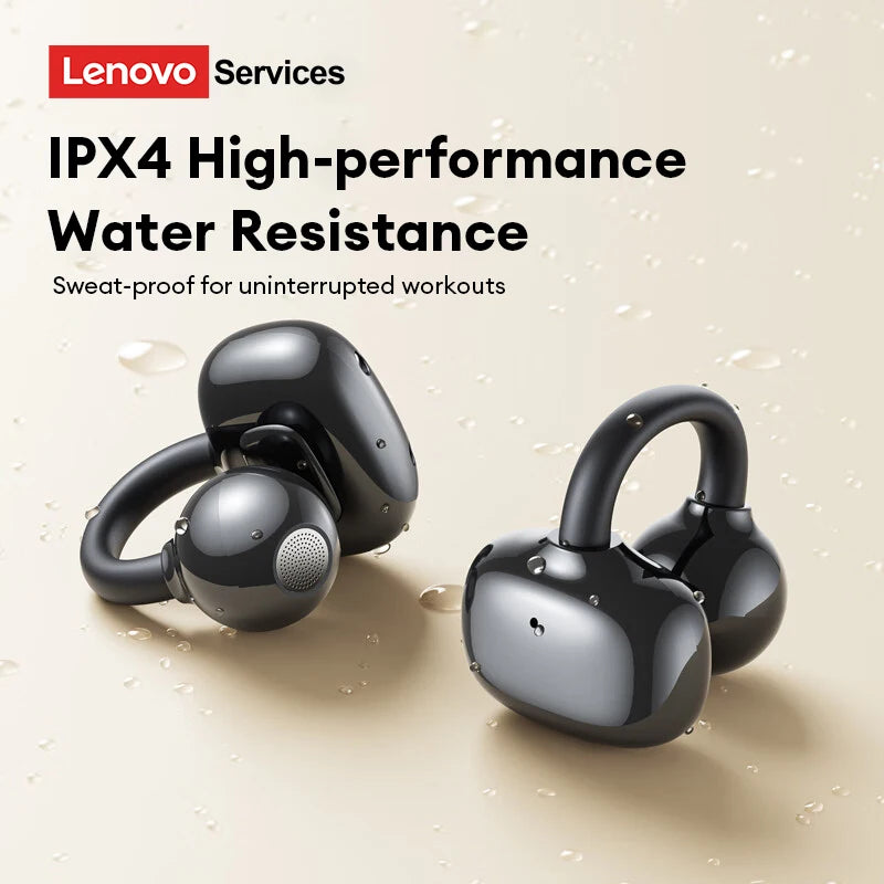 NEW Lenovo RS102 Open Ear Wireless Earphones Bluetooth 6.0 Clip On OWS Sports Headphones Ear Clip Earbuds Touch Control with Mic