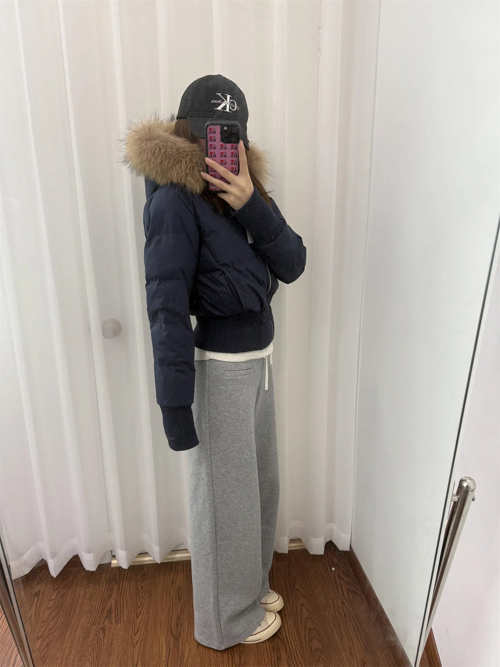 Winter New Women's Faux Fur Hooded Thick Padded Coat Slim Waist Short Cotton Jacket Sweet Style Warm Outerwear Parka