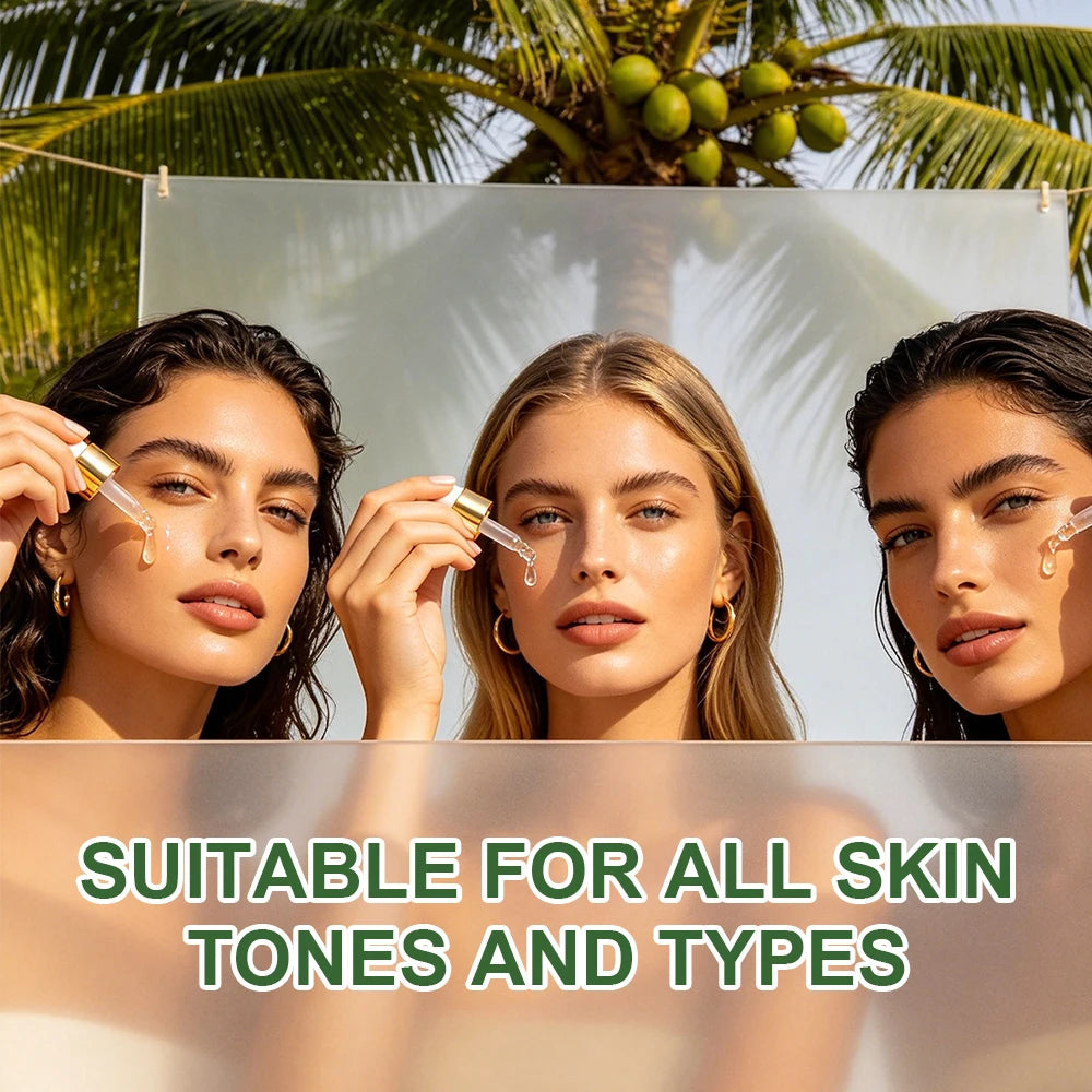 JUINHOU Natural Coconut Oil Face Serum Hydrating Moisturizer Skin Reduce Dryness Gentle Daily Skin Care Serum For All Skin Types