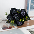 Peony Artificial Flower Exquisite Wedding Bridal Party Bouquets Home Vase Accessories Fake Christmas Table Garden Backdrop Decor