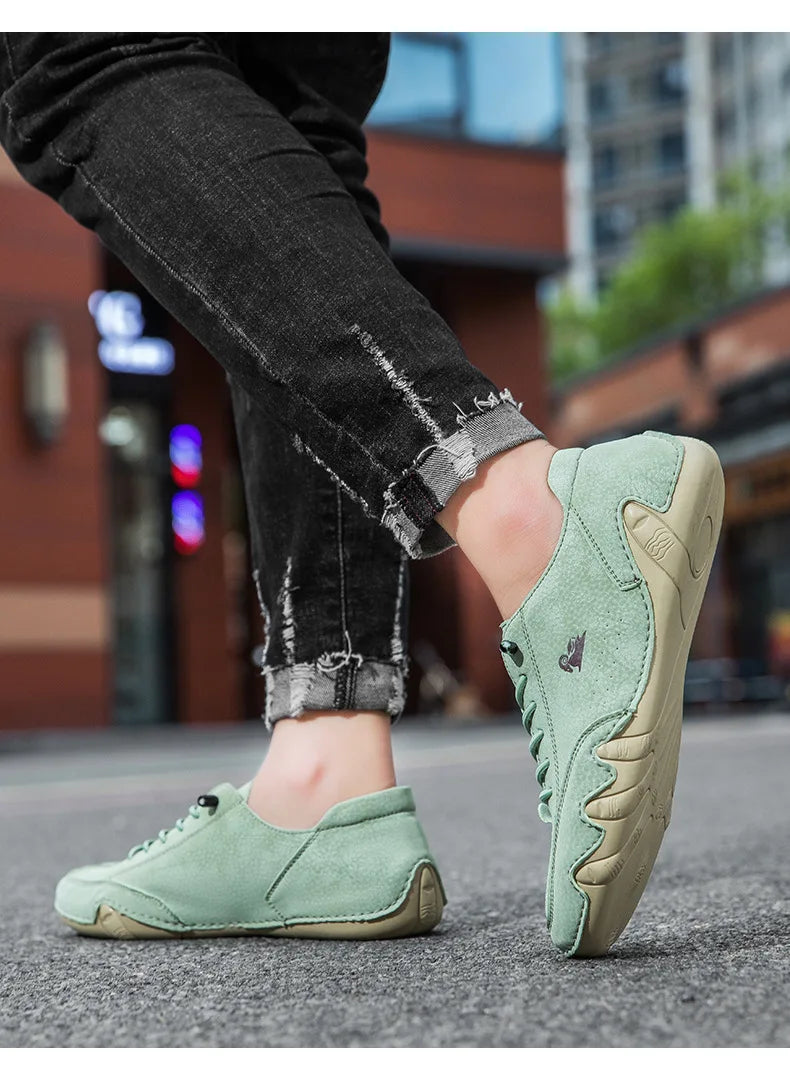 Men Leather Casual Shoes Luxury Low Top Sneakers Comfortable Mens Shoes Big Size Designer Loafers Moccasin Shoe Man 2026 New