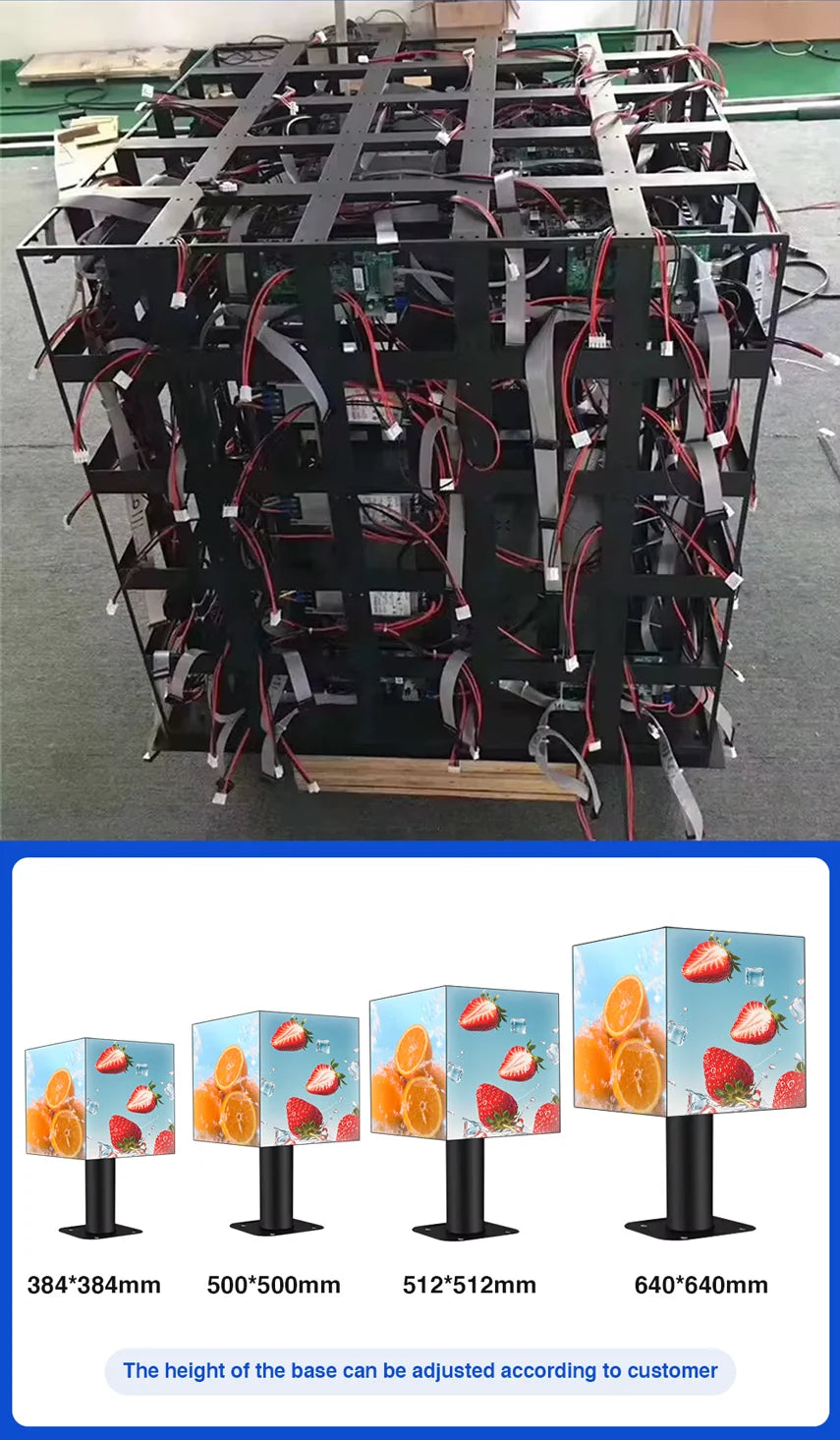 Outdoor Cube LED Display LED Display Waterproof for Advertising Four Sided LED Cube Panel Display Screen