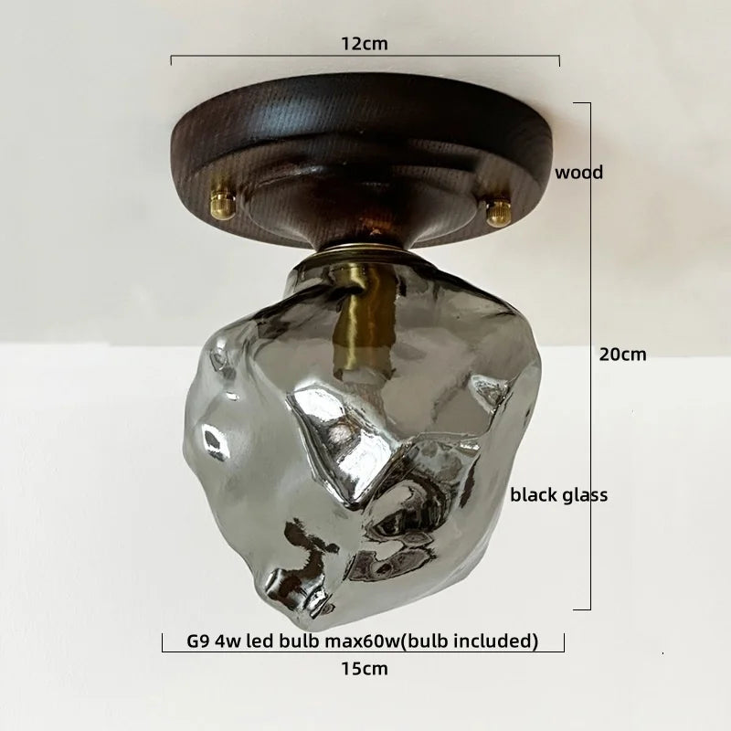 IWHD Walnut Copper LED Ceiling Lights Decoration Aisle Corridor Living Room Light Home Lighting Modern Ceiling lamp Luminaria