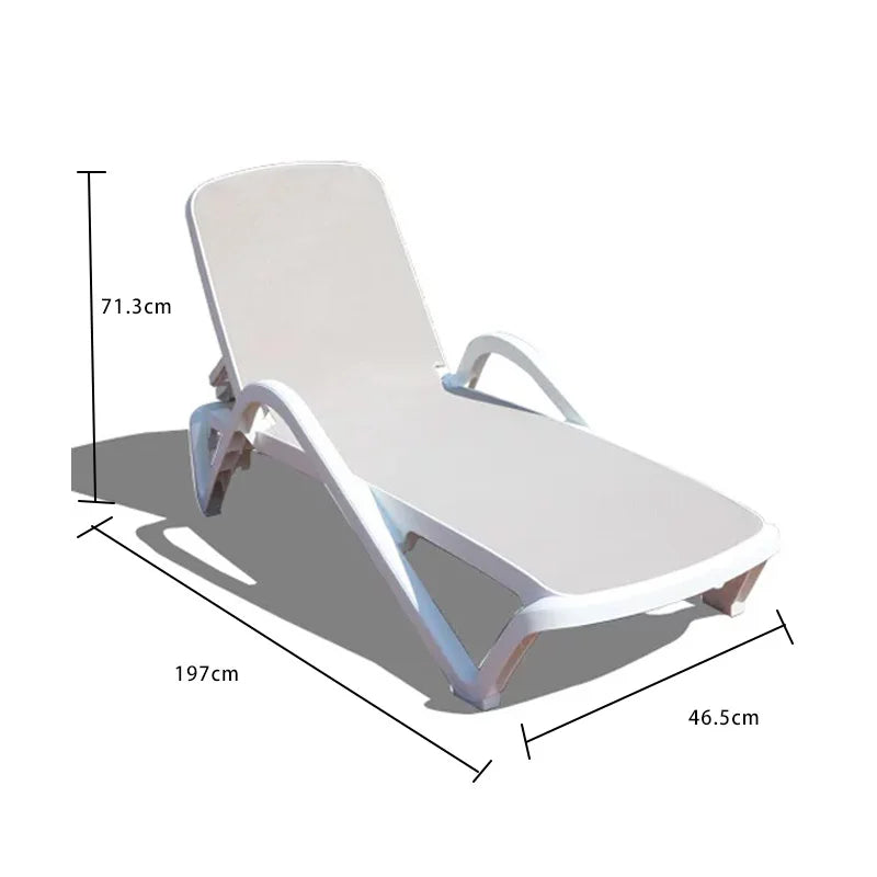 High Quality Foldable Outdoor Pool Lounge Waterproof Plastic Sun Lounger Modern Comfortable Hotel Courtyard Park Beach