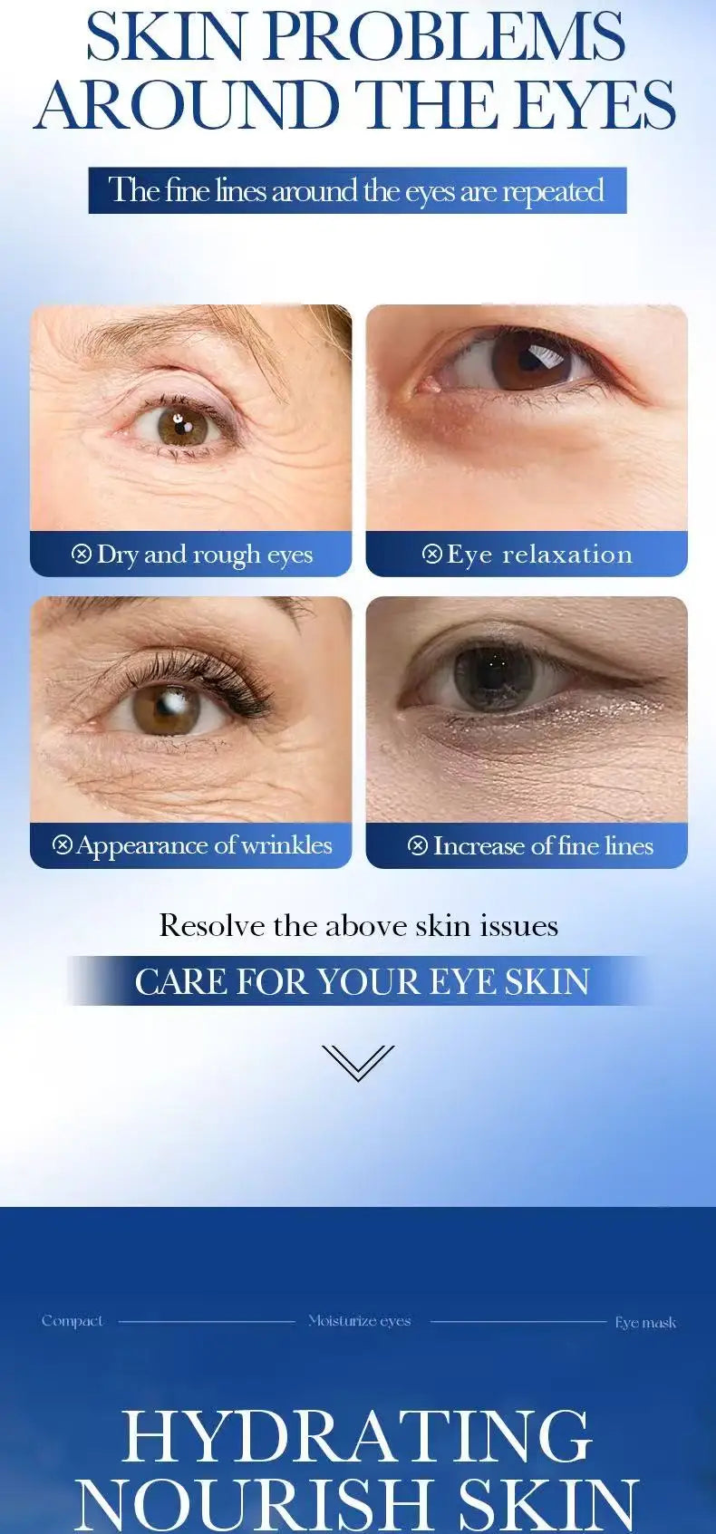 60 pieces of SADOER multi combination collagen eye mask, anti dark circles, eye bags removal, moisturizing, firming, eye patch,