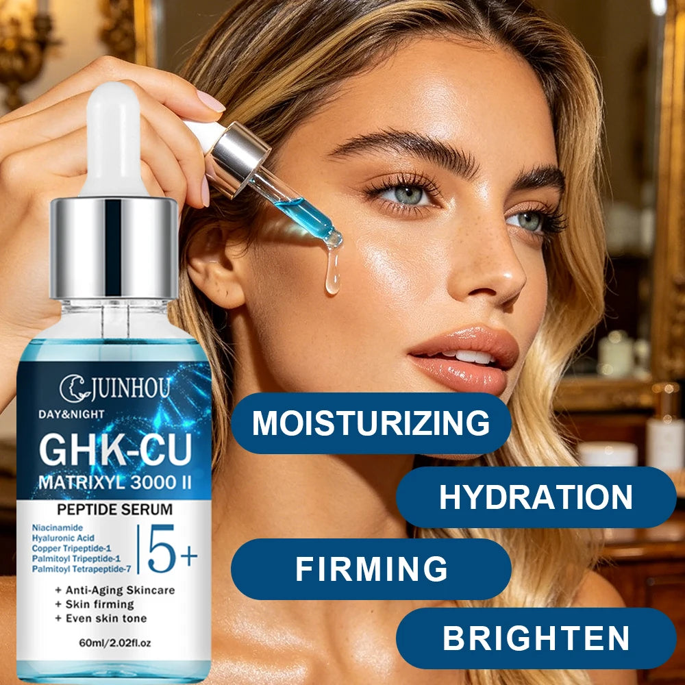JUINHOU Face Serum Cream Set with Peptide Multi Peptide Improve Skin Deep Hydrating Smooth Rough Skin Day Night Skincare Kit