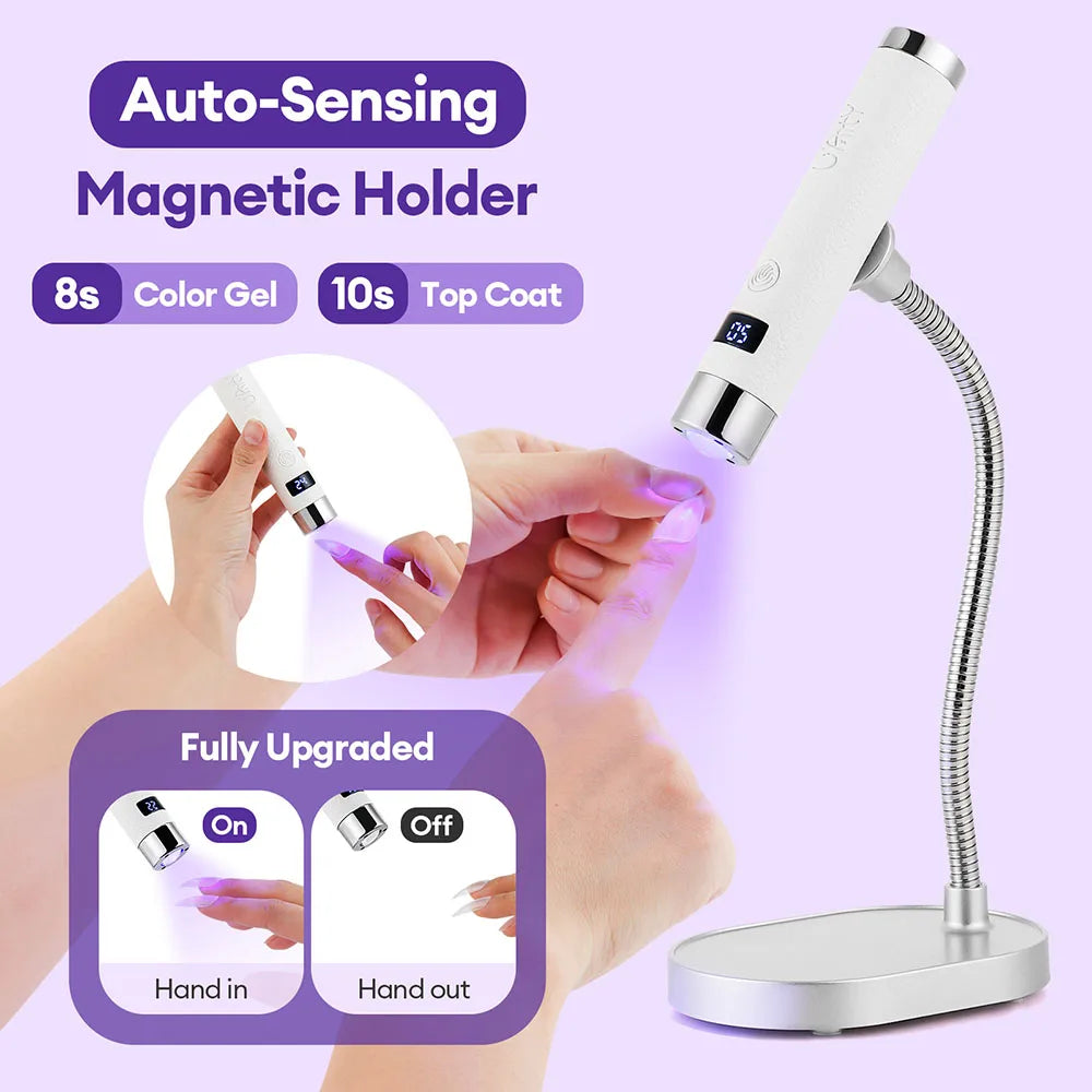 Auto-Sensing Handheld Nail Dryer Smart Sensor Nail Gel Curing Desk Nail Lamp Portable Gel Nails Fast Drying UV LED Light Pen