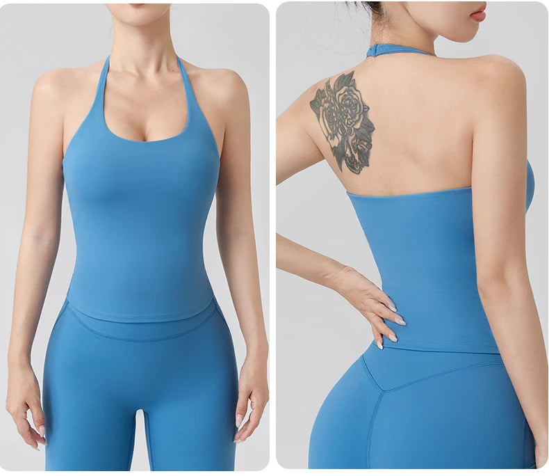 Halter Yoga Vest, Shockproof Running Sports, High-Strength Sports Underwear, Fitness, Pilates Suspender, Beautiful Back