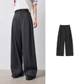 TOYOUTH Women Wide Leg Pants Summer 2026 Textured 3D Pleated Design Hip Covering Loose Breathable Comfortable Casual Daily Style
