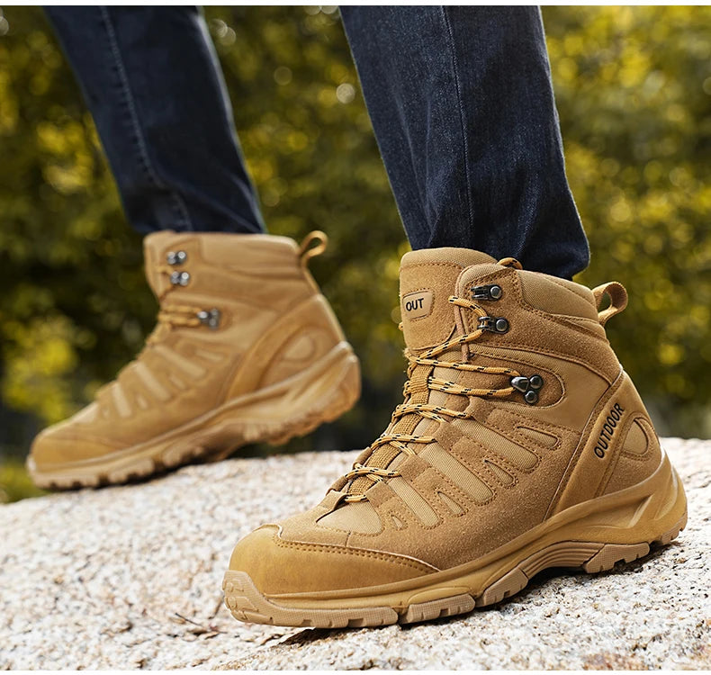 Outdoor Hiking Boots Men Shoes Anti-slip Wear-resistant Thick-soled Sports Shoes Men Breathable Comfortable Casual Shoes Men