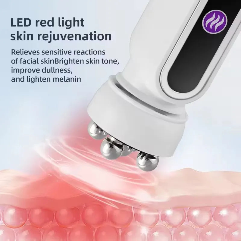 Micro Facial Massager EMS LED Phototherapy Rotary Massage Heating Electric Facial Massager Beauty Device Skin Care Tools