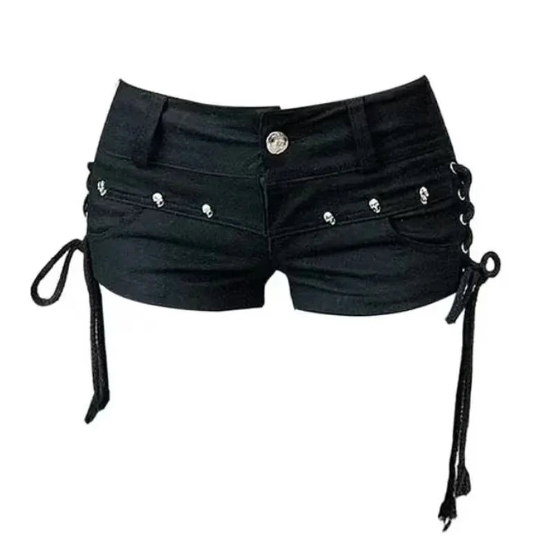 Vintage Streetwear Style Washed Retro Leopard Print Shorts 2025 Sumemr New Denim Shorts Women Y2k Sexy Slim Fit Bodycon Jean