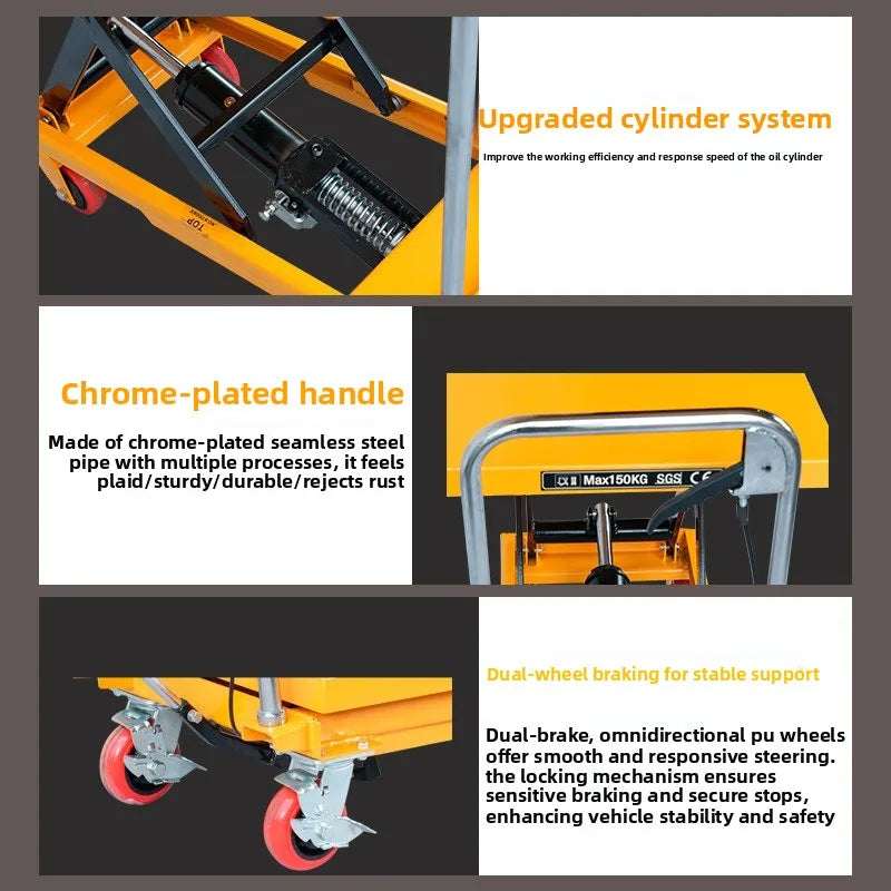 Manual scissor lift platform truck Hydraulic lift loading and unloading platform