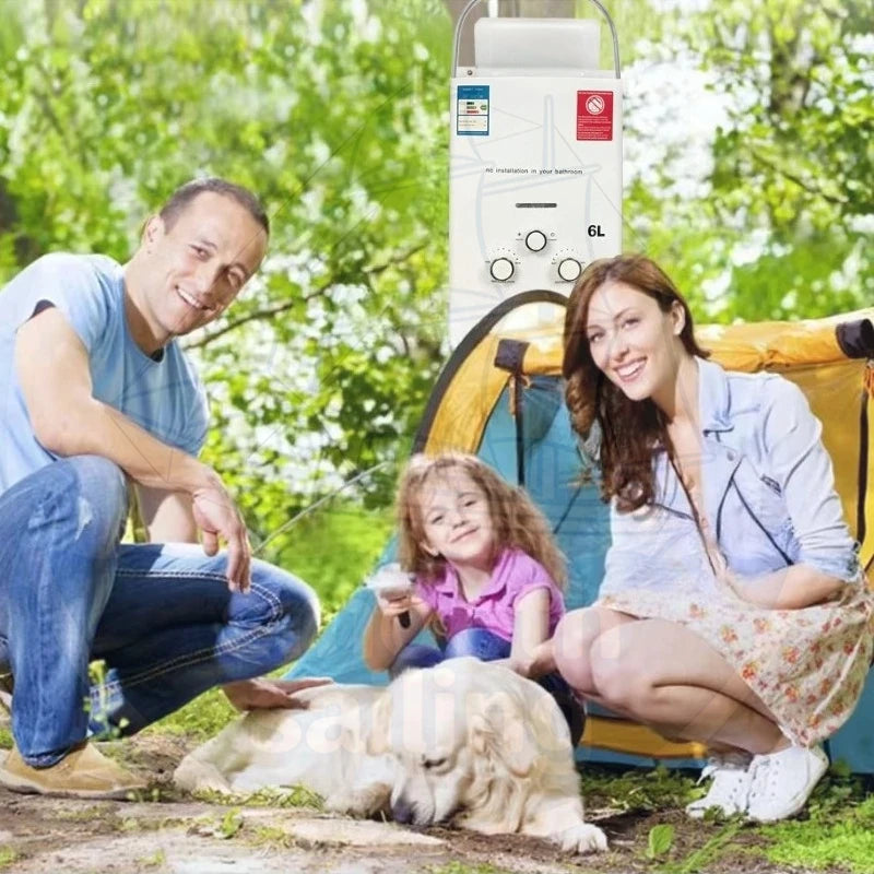 Outdoor Tankless Heater for Camping Instant Bath with Shower Head Hot Water Heater for Car Truck Tent