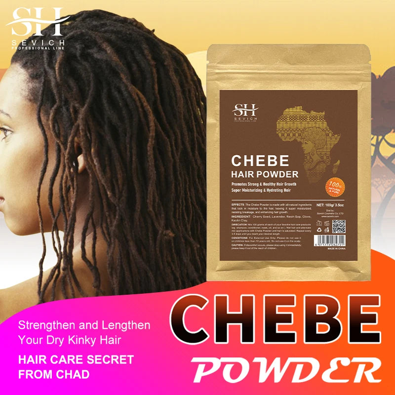 100% Chebe Powder From Chad Africa Women Traction Alopecia Treatment Oil Men Fast Hair Growth Spray Hair Loss Treatment Sevich