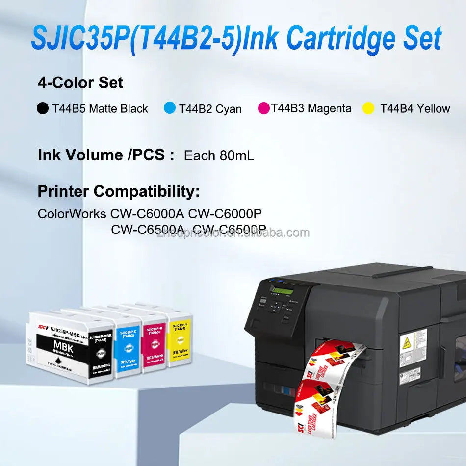 Factory SJIC35P US America T44B1 Glossy T44B5  MBK SJIC-35P for Ep-son ColorWorks CW-C6000A C6000P C6500A C6500P Label Printer